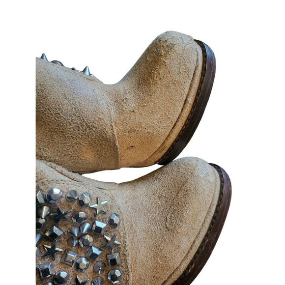 Jeffrey Campbell Ibiza Last Booties Women's 6.5 Tan Carnegie Studded Stilleto - Picture 5 of 6